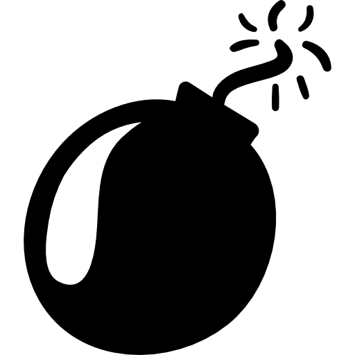 Bomb with burning fuse